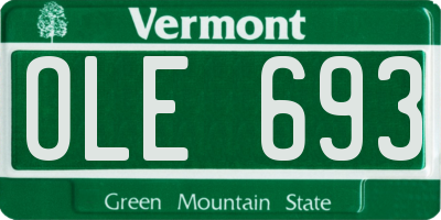 VT license plate OLE693