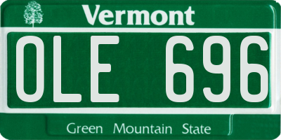 VT license plate OLE696