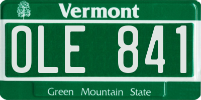 VT license plate OLE841