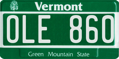 VT license plate OLE860