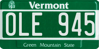 VT license plate OLE945