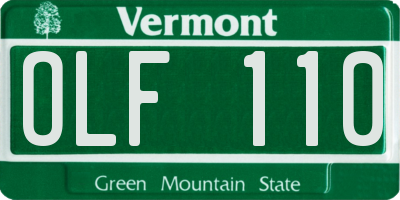 VT license plate OLF110