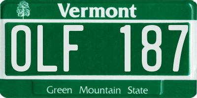 VT license plate OLF187
