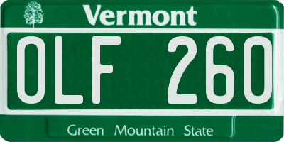 VT license plate OLF260