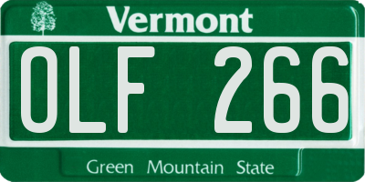 VT license plate OLF266