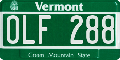 VT license plate OLF288
