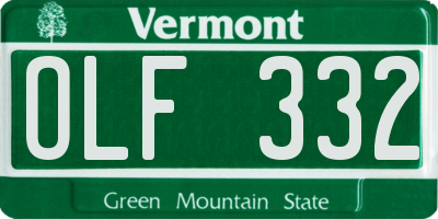 VT license plate OLF332