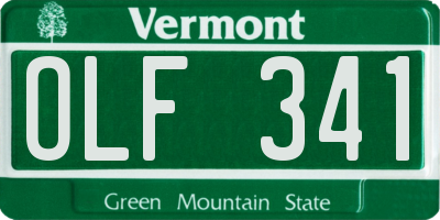VT license plate OLF341