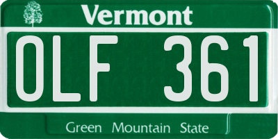 VT license plate OLF361