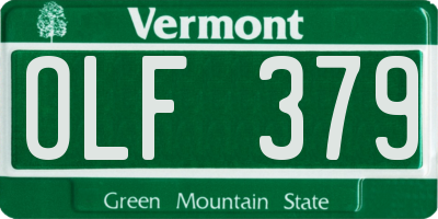 VT license plate OLF379