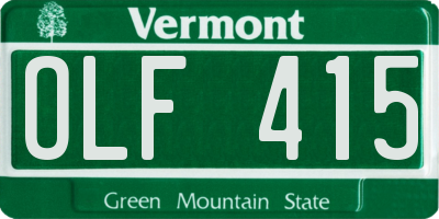 VT license plate OLF415