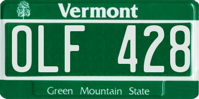 VT license plate OLF428