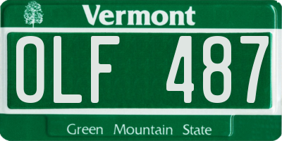 VT license plate OLF487