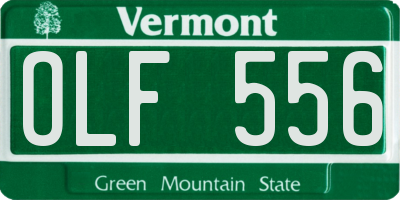 VT license plate OLF556
