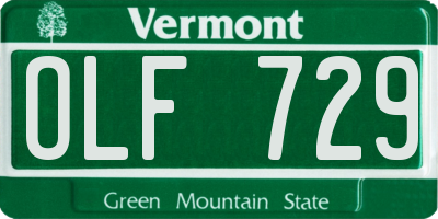 VT license plate OLF729