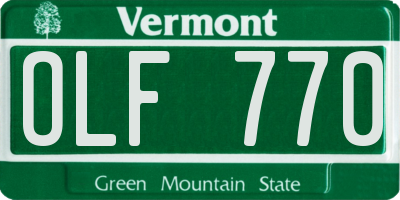 VT license plate OLF770