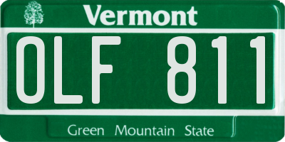 VT license plate OLF811