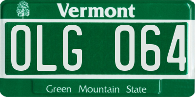 VT license plate OLG064