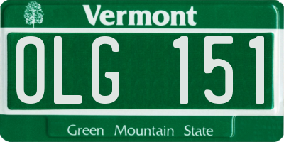 VT license plate OLG151