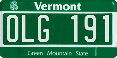 VT license plate OLG191