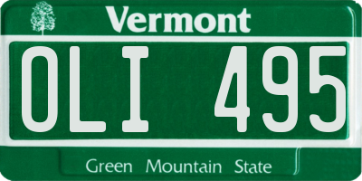 VT license plate OLI495
