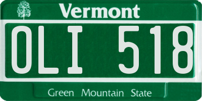 VT license plate OLI518