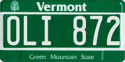 VT license plate OLI872