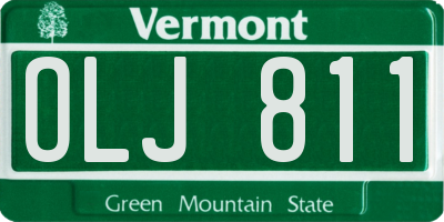 VT license plate OLJ811