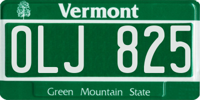 VT license plate OLJ825