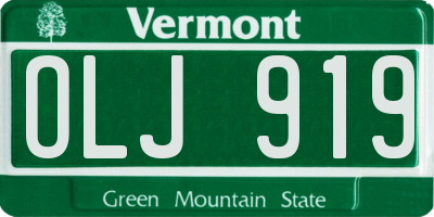 VT license plate OLJ919