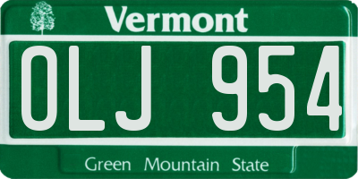 VT license plate OLJ954