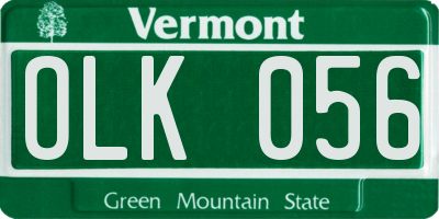 VT license plate OLK056