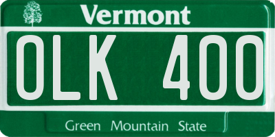 VT license plate OLK400