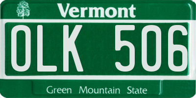 VT license plate OLK506