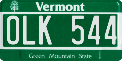 VT license plate OLK544