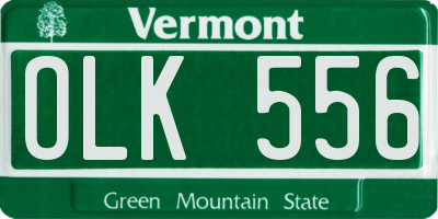 VT license plate OLK556