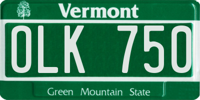 VT license plate OLK750