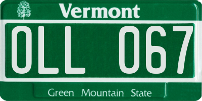VT license plate OLL067