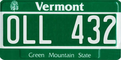 VT license plate OLL432