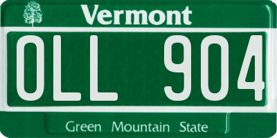 VT license plate OLL904
