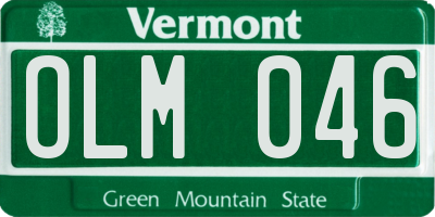 VT license plate OLM046