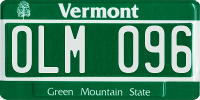 VT license plate OLM096