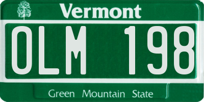 VT license plate OLM198