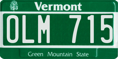 VT license plate OLM715