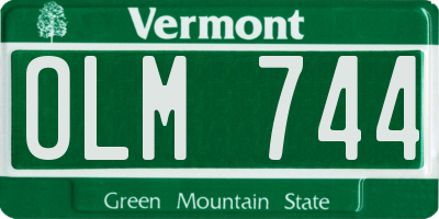 VT license plate OLM744