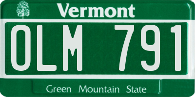 VT license plate OLM791