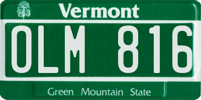 VT license plate OLM816