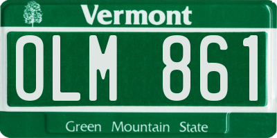 VT license plate OLM861
