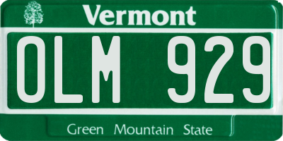 VT license plate OLM929