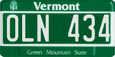 VT license plate OLN434